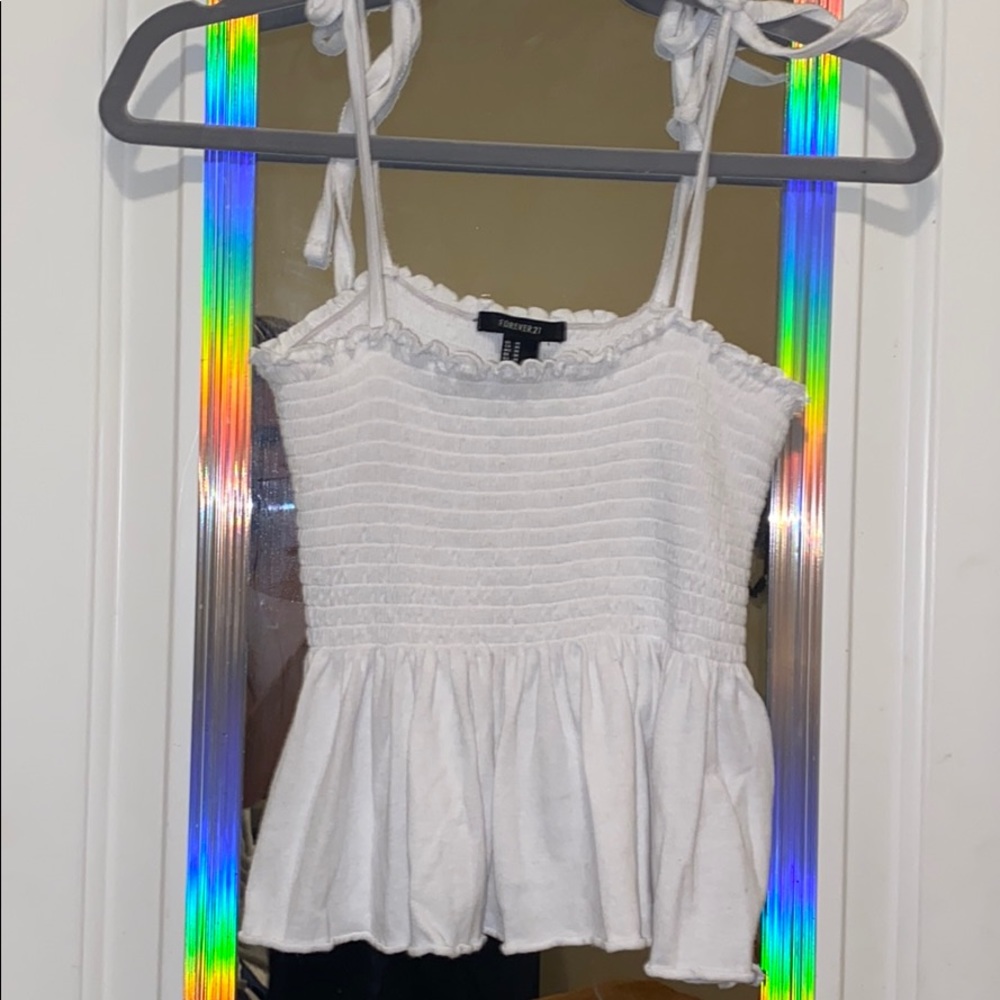 white crop top